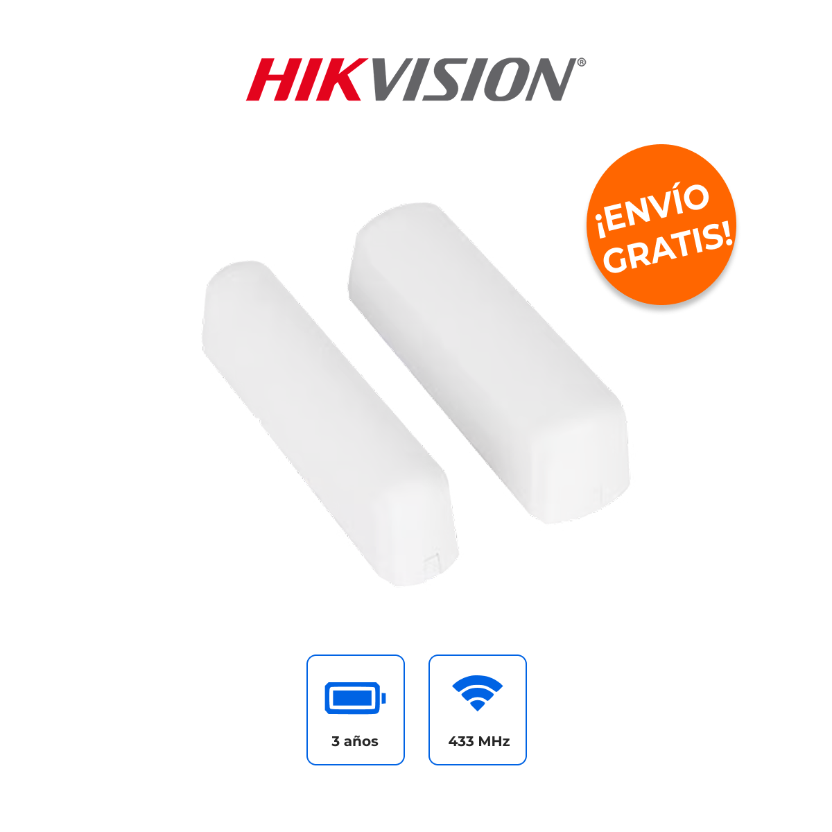 HIKVISION DS-PDMCX-E-WB Contacto Magnético Inalámbrico para Exterior IP66 Serie AX PRO