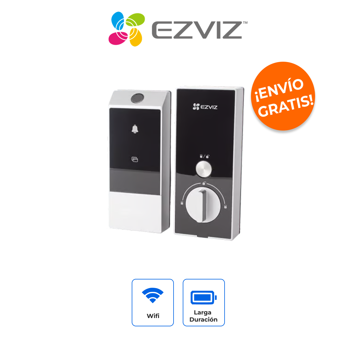 EZVIZ CS-DL04/PRO Cerradura Inteligente WiFi con Huella, Modo de Privacidad e Ideal para Airbnb