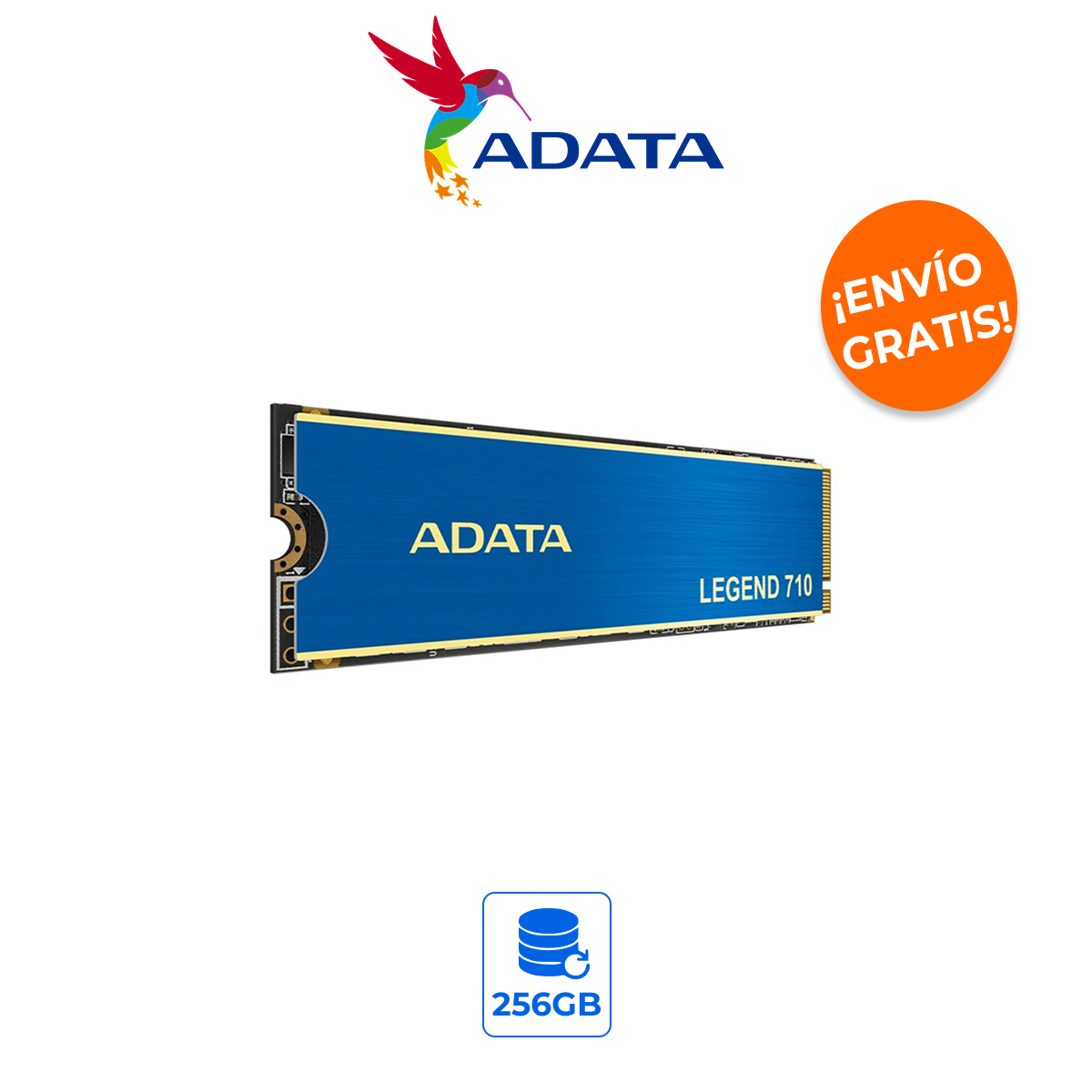 ADATA LEGEND 710 Unidad SSD 256GB M.2 NVMe PCIe Gen3x4 con Disipador de Aluminio
