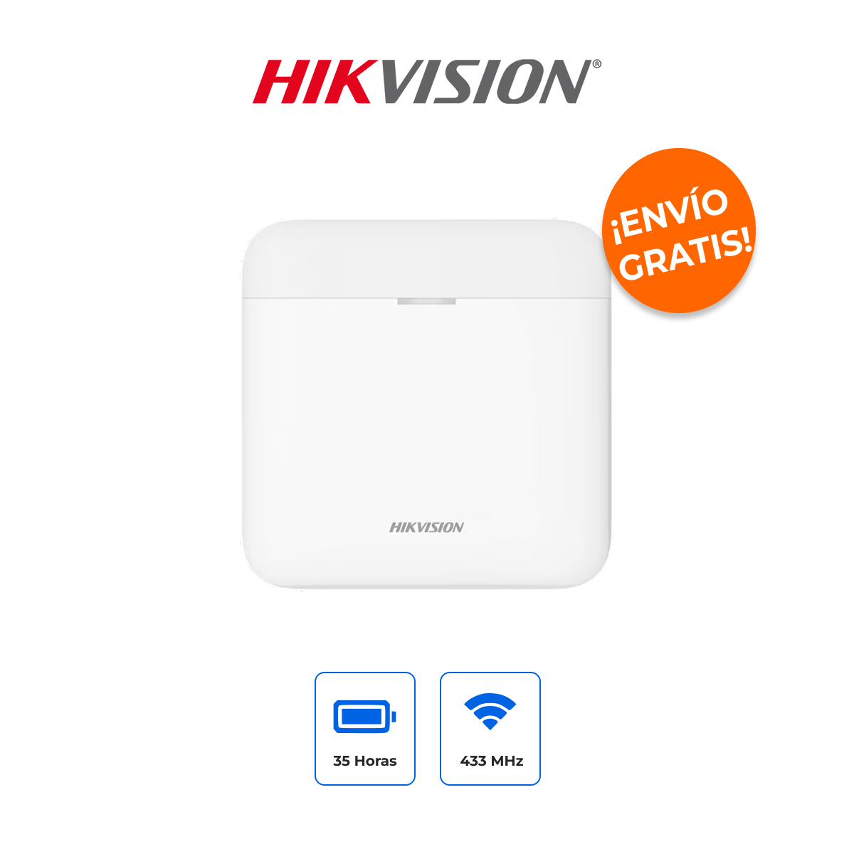 HIKVISION DS-PR1-WB Repetidor de Señal Inalámbrico de Largo Alcance para Alarma AX PRO