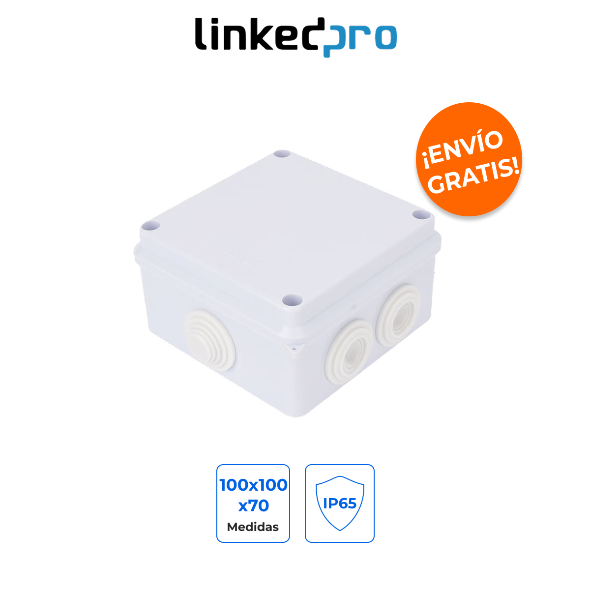 LinkedPro LP-WBX-100 - Caja de Conexiones Impermeable IP65 para Protección de Cableado