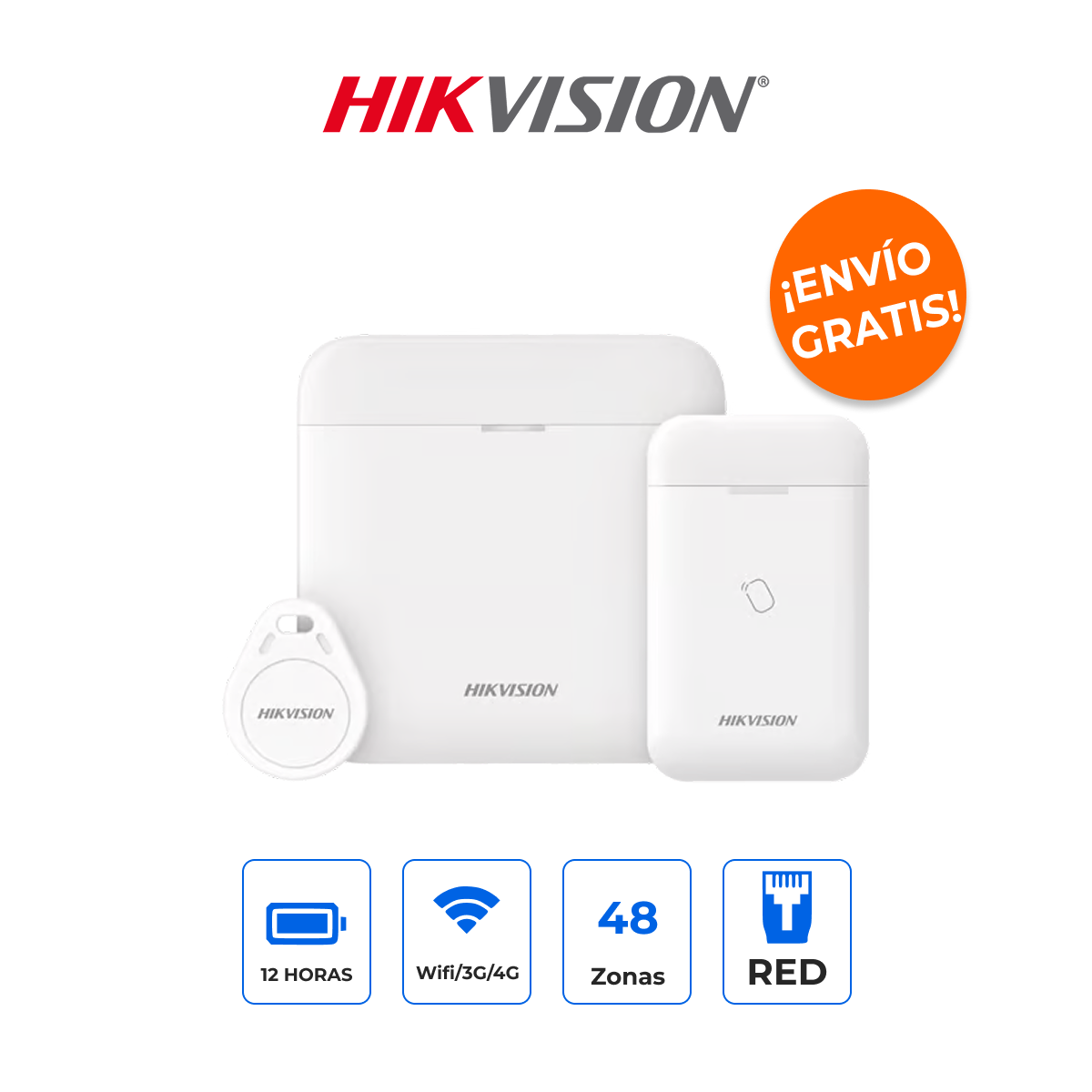 HIKVISION DS-PWA48-K-RONDIN Kit de Alarma WiFi AX PRO para Control de Rondines y Accesos