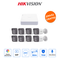 HIKVISION KIPCV2M/8B Kit de Seguridad IP 2MP con NVR PoE de 8 Canales y 8 Cámaras ColorVu con Mic