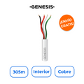 GENESIS 2104-1101/1000 Bobina de 305m de Cable 4x22 AWG 100% Cobre con Certificación Riser