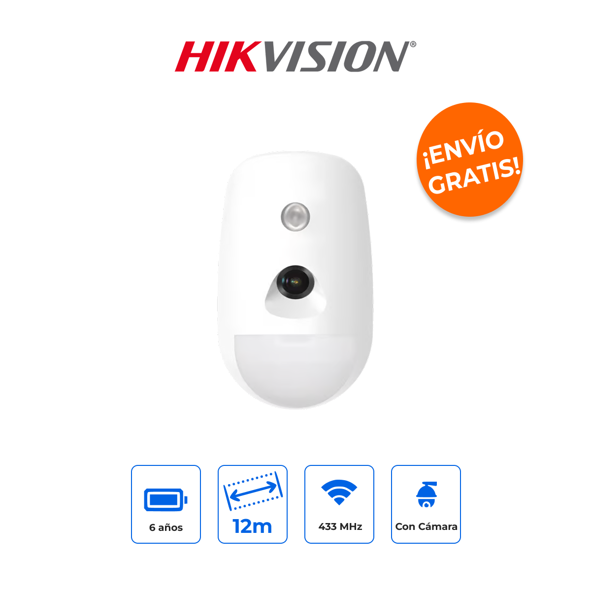HIKVISION DS-PDPC12P-EG2 Pircam Cableada 2MP con IA para Sistemas AX Hybrid Pro