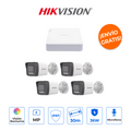 HIKVISION KIPCV2M/4B Kit IP 2MP con NVR PoE y 4 Cámaras Bala ColorVu Lite con Micrófono