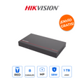 HIKVISION DS-E08NI-Q1/8P/1T NVR 8 Canales 4MP con eSSD 1TB Integrado y 8 Puertos PoE+