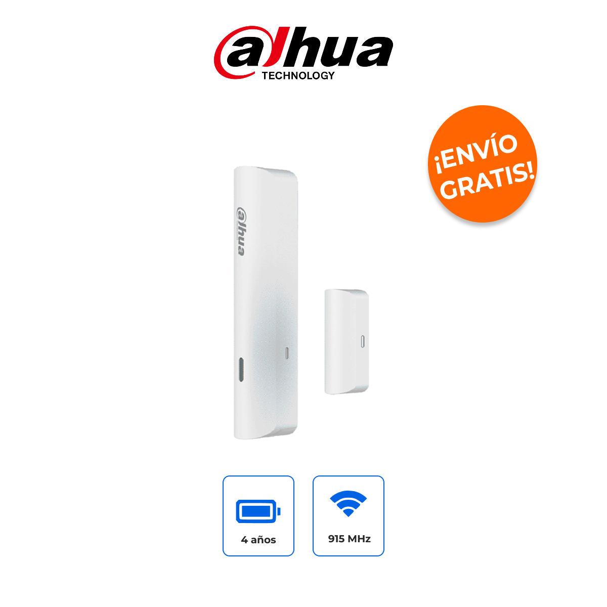 Dahua DHI-ARD333-W2(915S) - Contacto Magnético Inalámbrico de Interior a 915 MHz con Medición de Temperatura