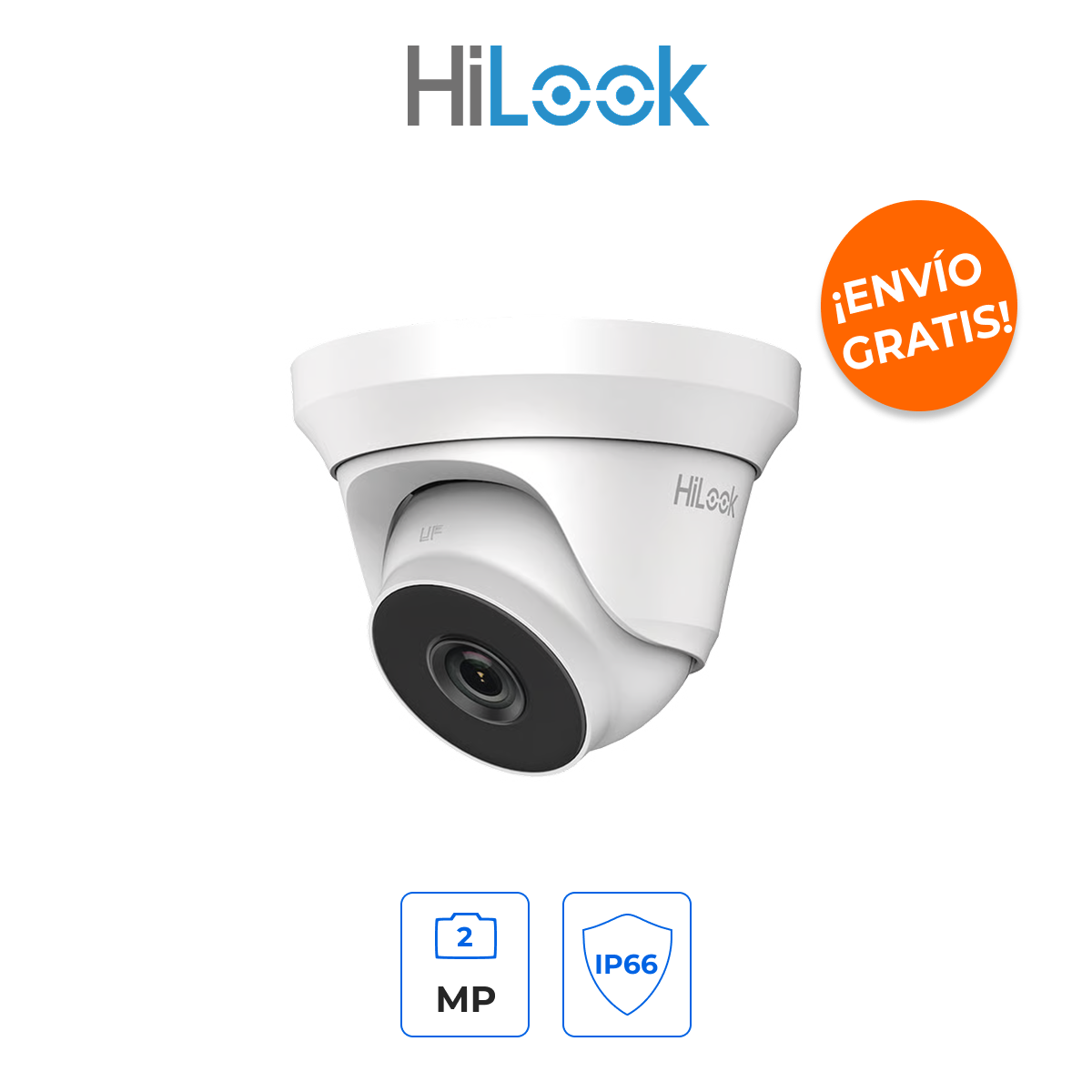 HILOOK THC-T220-M Cámara Turret TurboHD 2MP con Potente IR EXIR de 40m y Exterior IP66