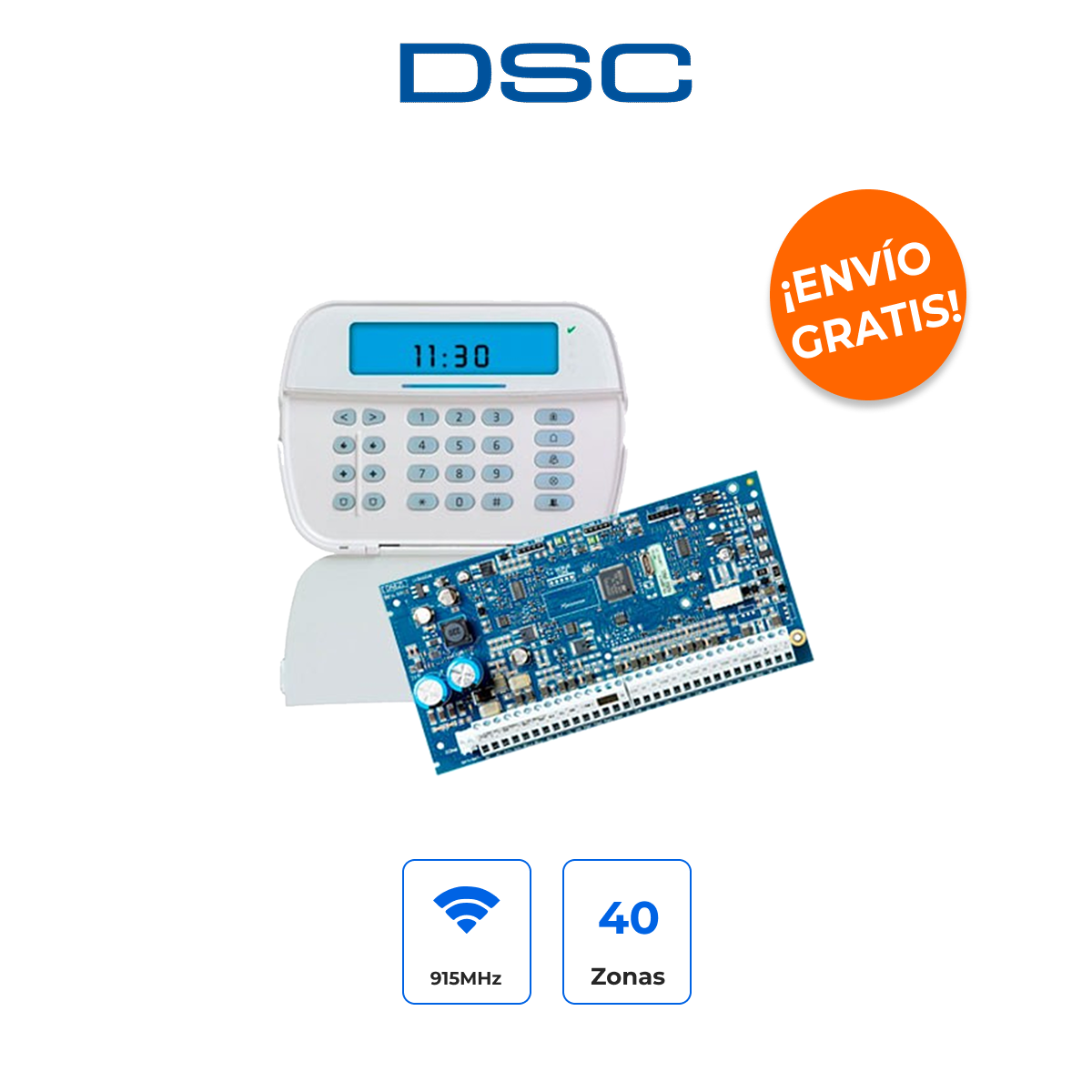 DSC HS2032CLC2SPA Kit de Alarma PowerSeries NEO 32 Zonas con Teclado de Iconos HS2ICN