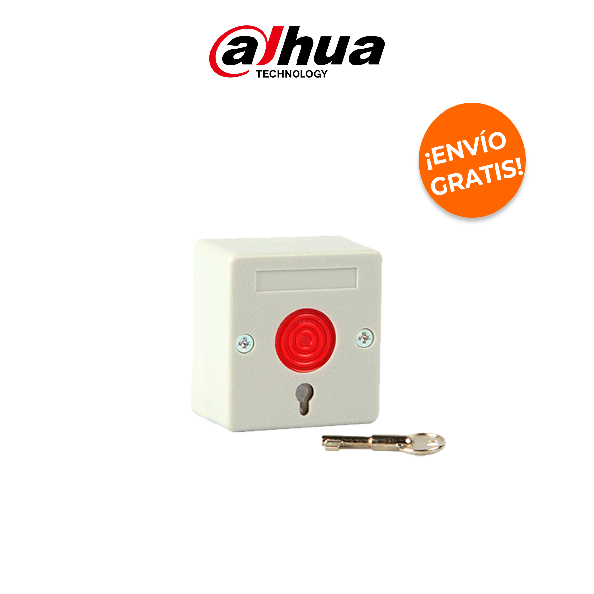 Dahua DH-ARD812 - Botón de Pánico Mecánico Cableado con Llave de Restablecimiento para Montaje en Superficie