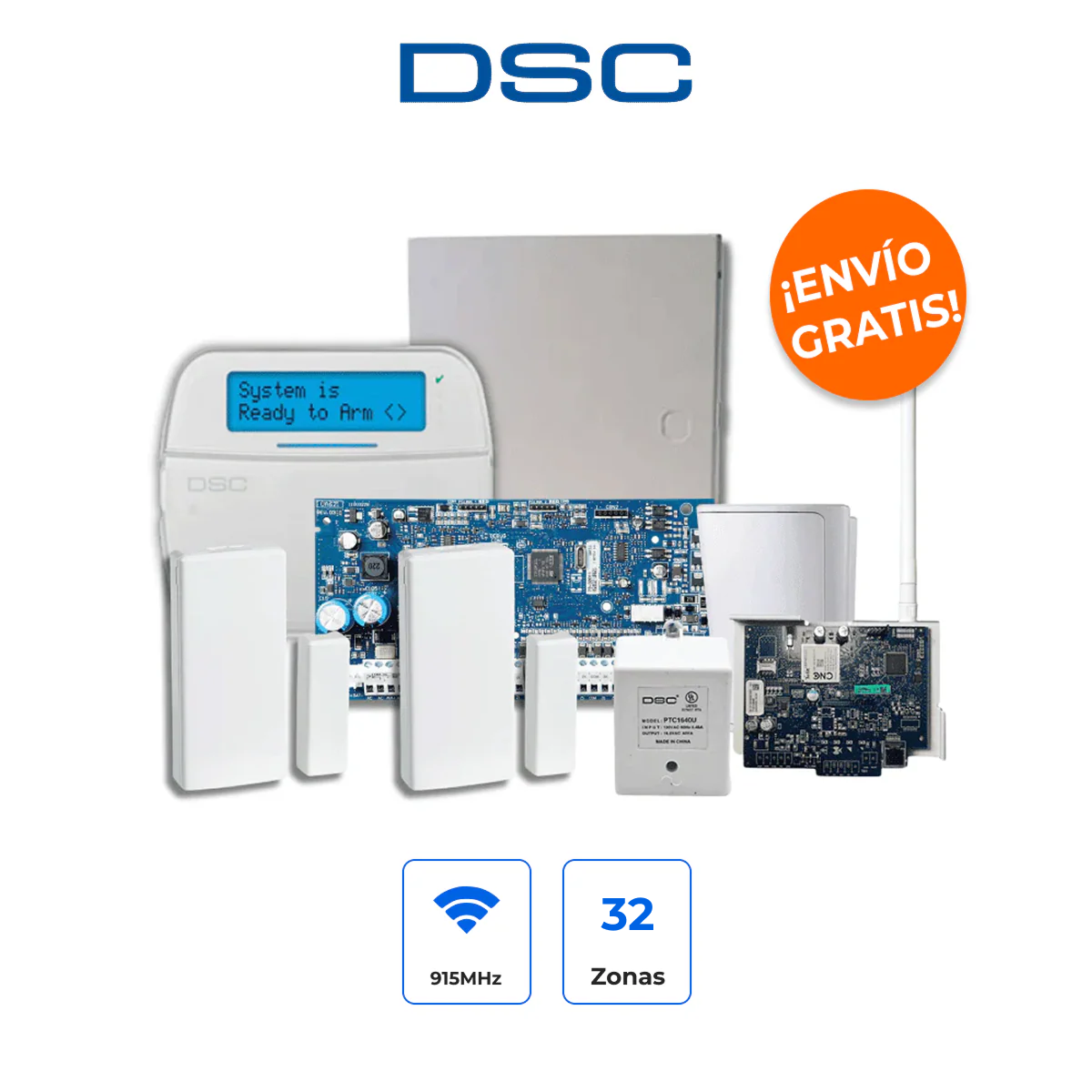 DSC PowerSeries NEO Kit NEO-ICONO-LE4050M Alarma 32 Zonas con Comunicador 5G y 1 Año de Servicio