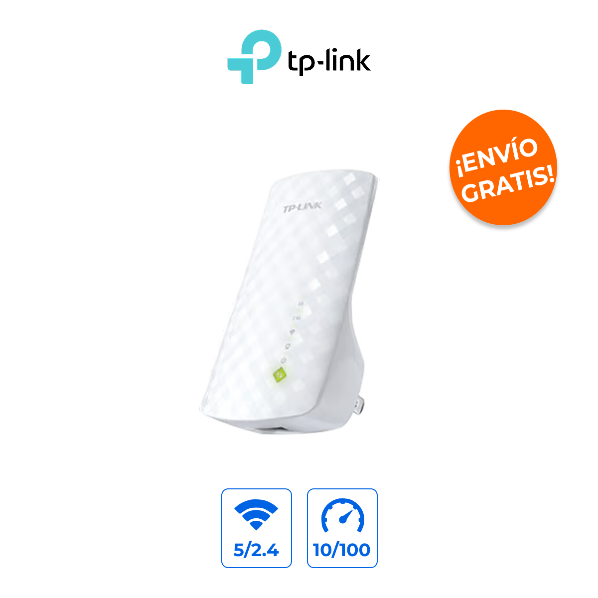 TP-LINK RE200 Repetidor de Cobertura WiFi AC750 Doble Banda con Puerto Ethernet