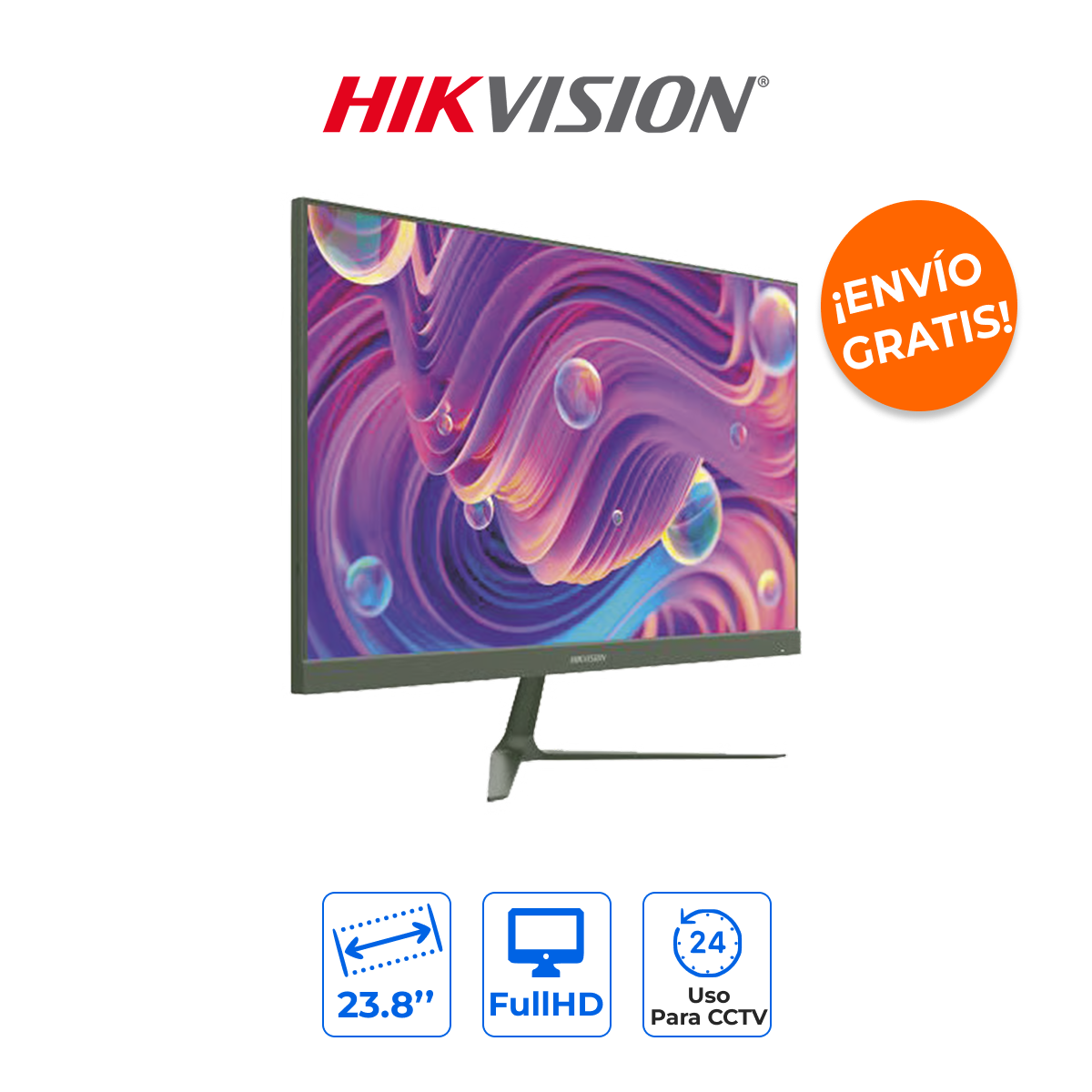 HIKVISION DS-D5024F2-BV2 Monitor 23.8" Full HD Ultra Delgado para Oficina y CCTV