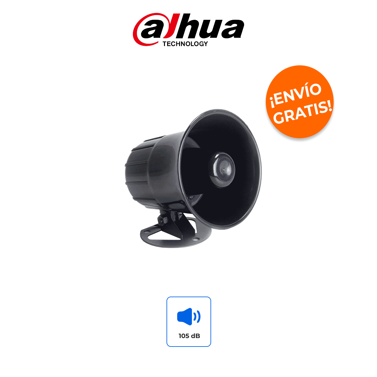 DAHUA DH-ARA16 Sirena Exterior Profesional 105dB de Diseño Robusto en Color Negro
