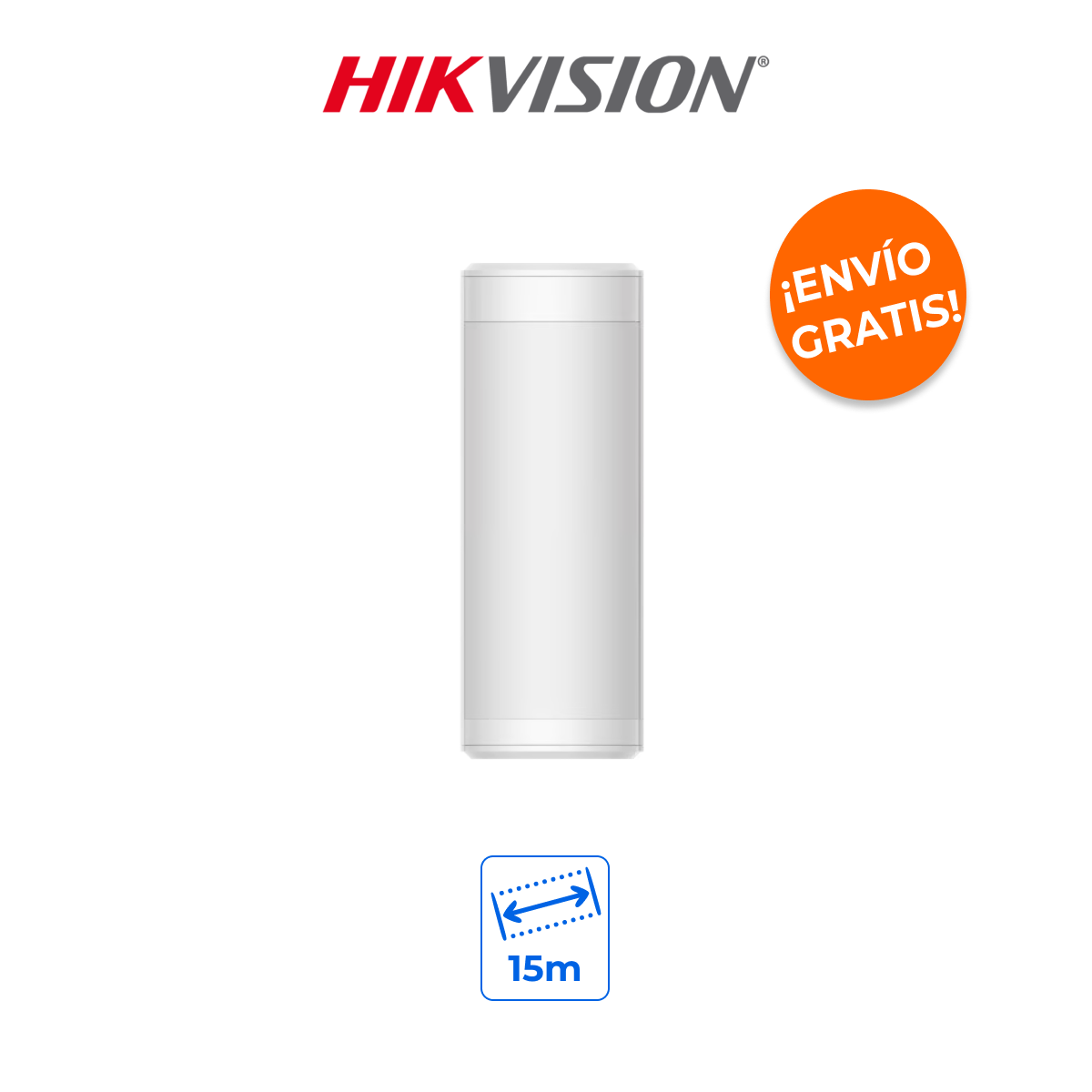 HIKVISION DS-PDTT15AM-LM Sensor Exterior de Doble Tecnología con Lente Móvil 180° e Inmunidad 45kg