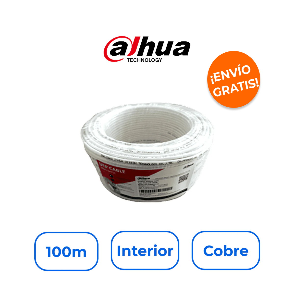 Saxxon DHT2640005 Rollo de Cable UTP 100m 100% Cobre