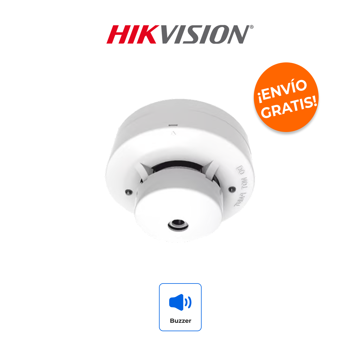 HIKVISION DS-PDSMK-4BAR Detector de Humo Fotoeléctrico de 4 Hilos con Sirena y LED 360°
