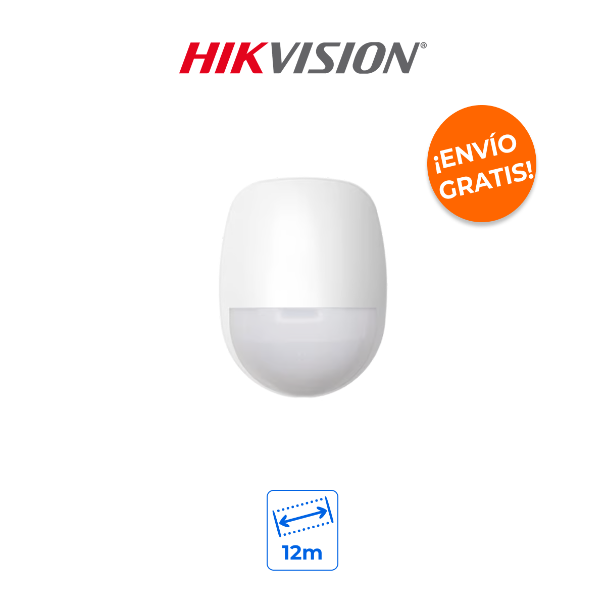 HIKVISION DS-PDD12P-EG2 Sensor Cableado de Doble Tecnología (PIR + Microondas) e Inmunidad a Mascotas