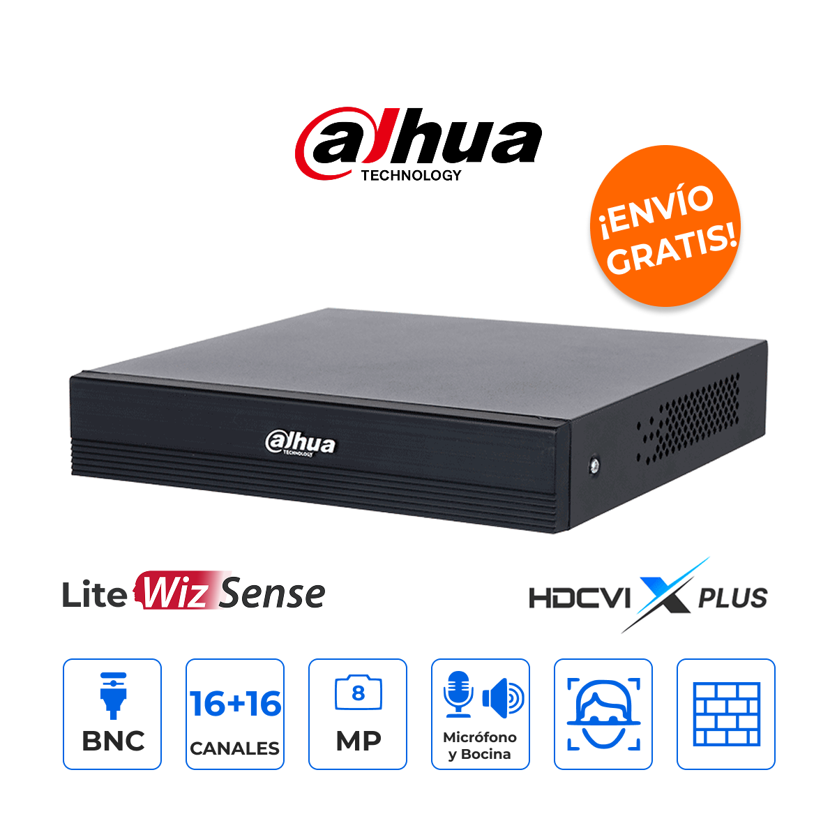 Dahua DH-XVR5116H-4KL-I3/T XVR 16CH Análogo + 16 IP 4K IA Facial H.265+