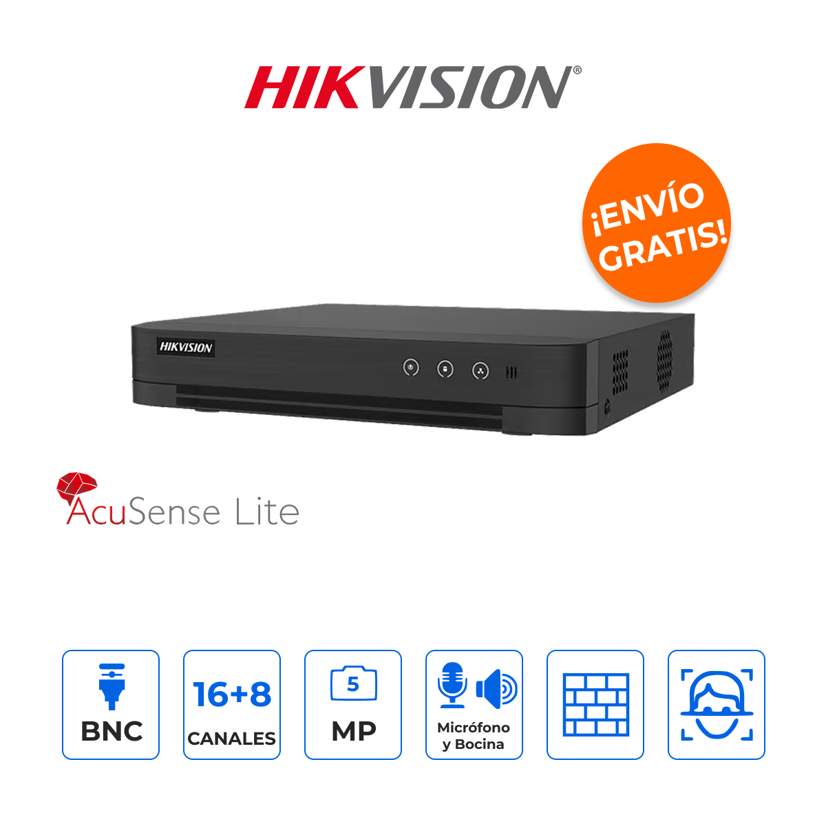 Hikvision IDS-7216HQHI-M1/XT DVR 16CH (5MP) + 8 IP (6MP) IA H.265+ Audio
