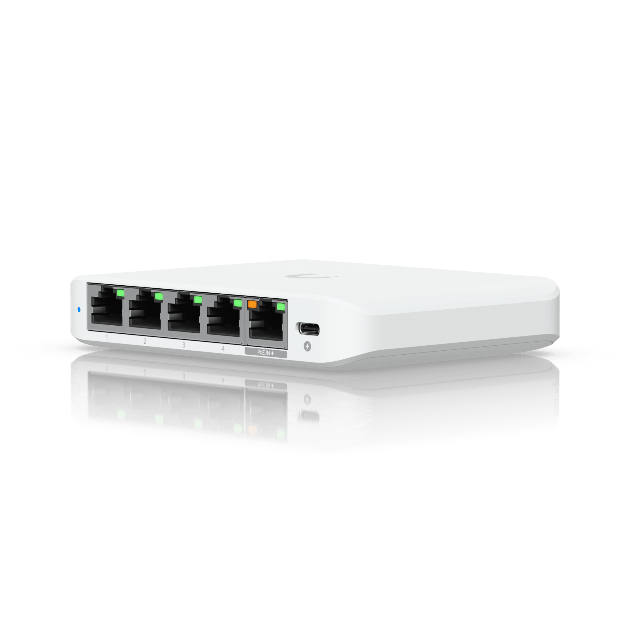 USW Flex Mini 2.5G Switch de 5 puertos 2.5G Compacto para Escritorio se puede Energizar por PoE o con un Adaptador tipo USB-C
