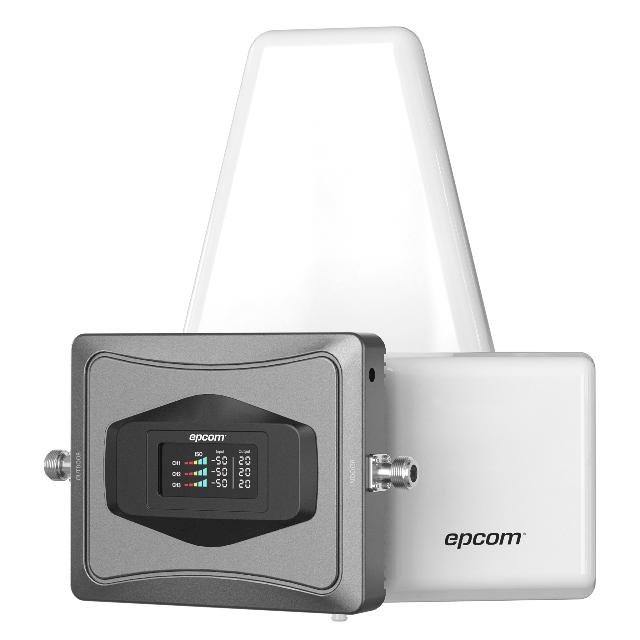 Kit Amplificador de Señal Celular 4G / Mejora las llamadas convencionales y VoLTE / Soporta los datos de las tecnologías 2G 3G y 4G de TELCEL AT&T y MOVISTAR / Cubre hasta 600 m2.