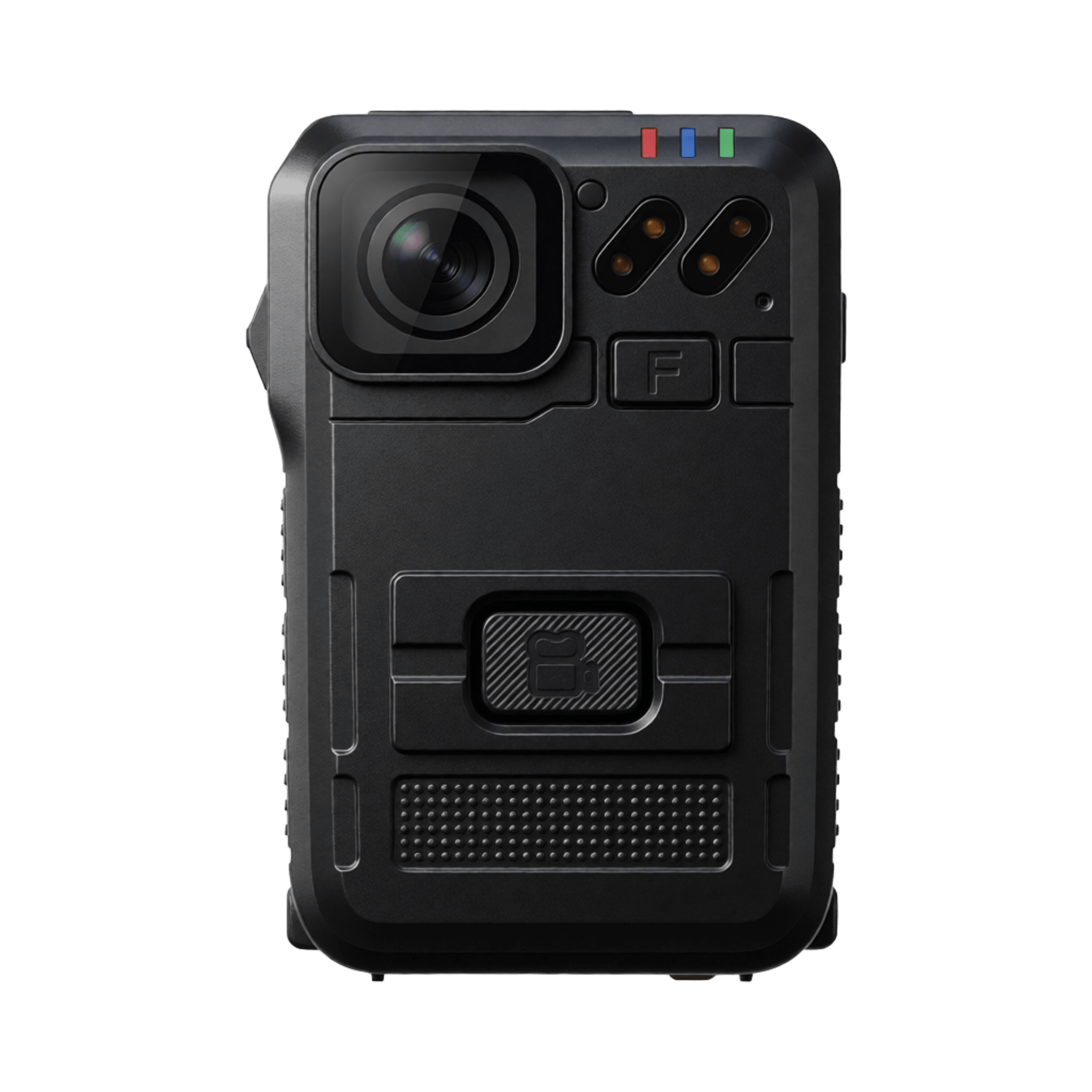 Body Camera para Seguridad Video Full HD Descarga de Vídeo automática con estación Pantalla TFT con indicador de batería y memoria.